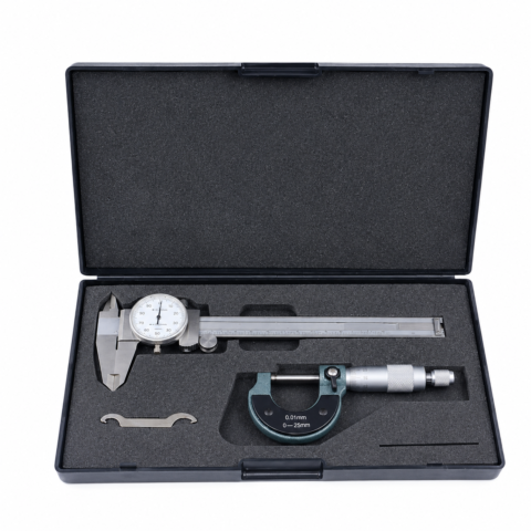 ENSEMBLE D’OUTILS DE MESURE PIED A COULISE A CADRON 150MM PALMER 0-25MM AC-4 ACEM