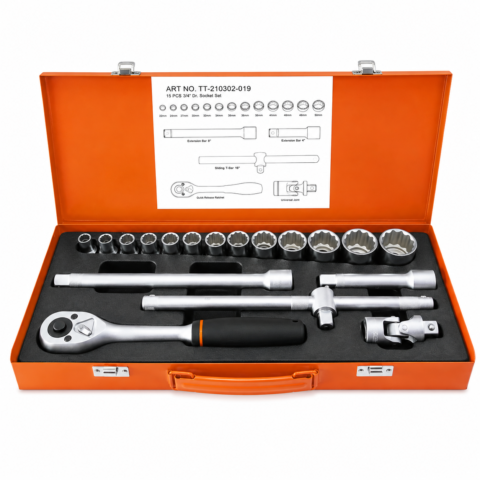 COFFRET CLE DOUIL 1/2″ 19PCS 6 PANS 10-32 MM ACEM