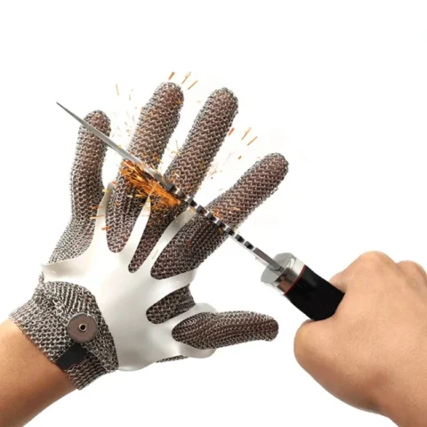 Gants résistants aux coupures en acier inoxydable