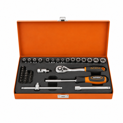 COFFRET CLE DOUIL & EMBOUT 1/4″ 38PCS 4-13MM ACEM EXTRA