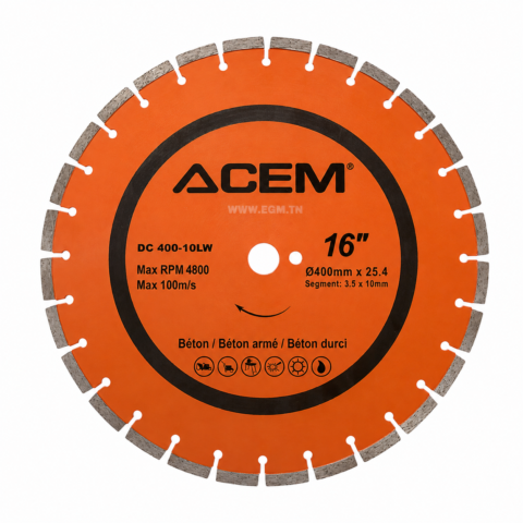 ACEM DISQUE DIAMANT BETON/BETON ARME/BETON DURCI 400X3.5 10LW ACEM (0)