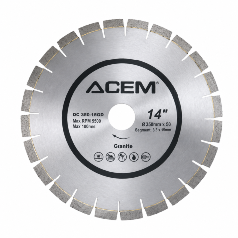DISQUE DIAM POUR GRANITE DC350-15GD D350X15X3.3X50MM ACEM