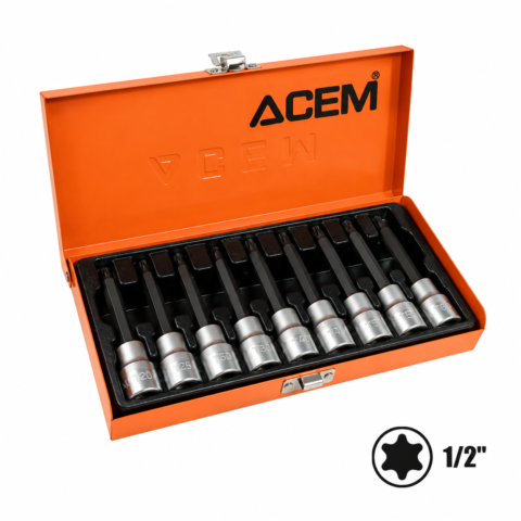 COFFRET CLE DOUILLE TORX TROUE 1/2″ TT210302-010 ACEM