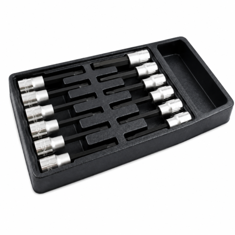 COFFRET CLE DOUIL MALE LONG 1/2″ HEX TORX RUBE 12 PCS ACEM EXTRA