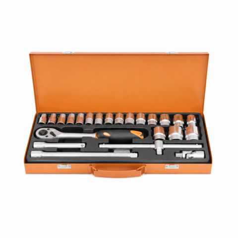 COFFRET CLE DOUIL 1/2″ 17PCS 6 PANS 10-27MM ACEM