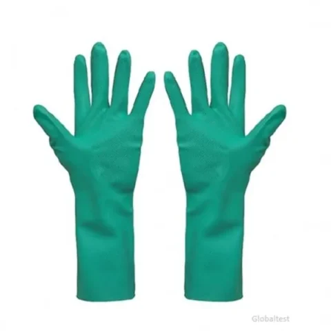 Gant industriel vert en nitrile 100 %, résistant aux produits chimiques, utilisé en milieu professionnel